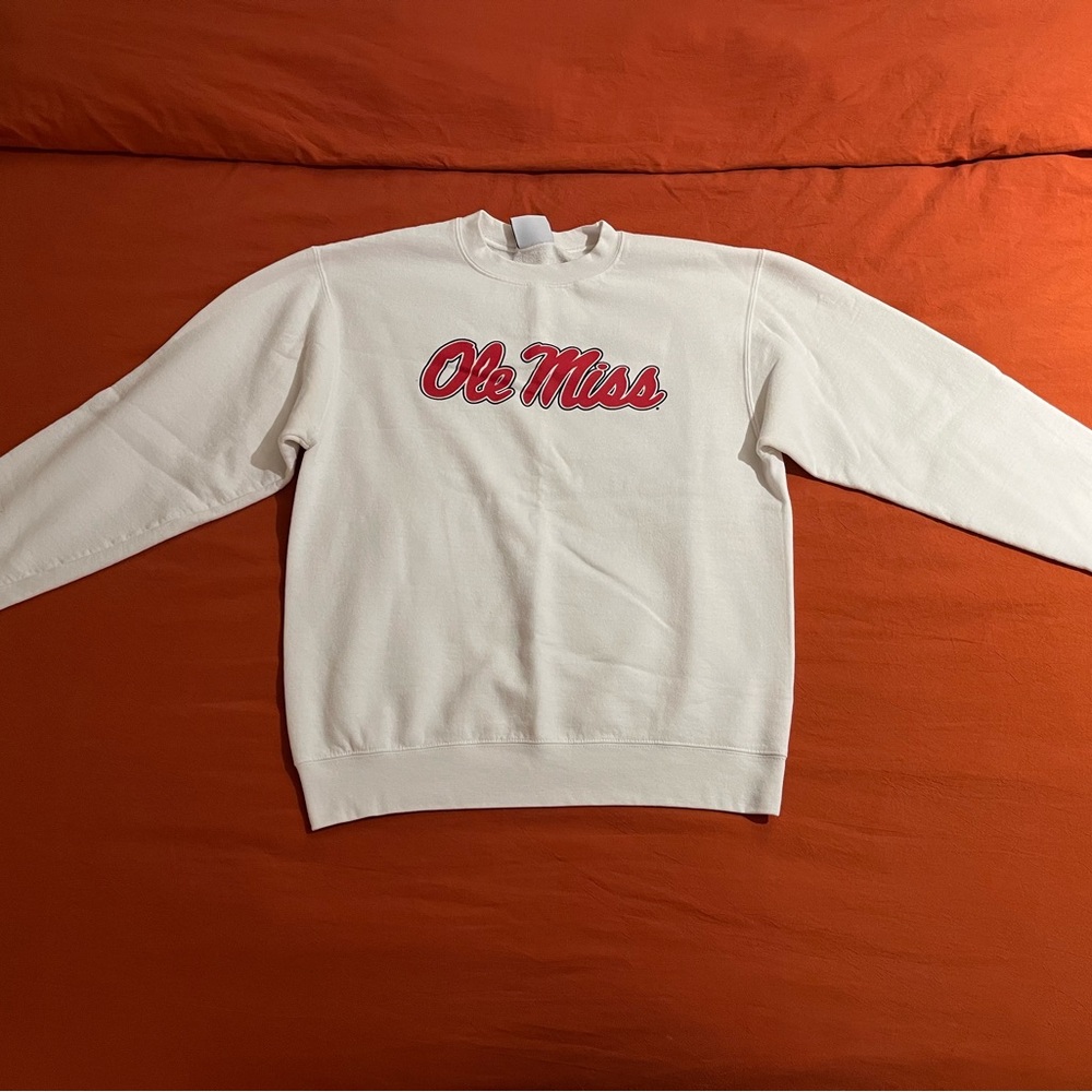 Ole Miss White Champion Sweatshirt